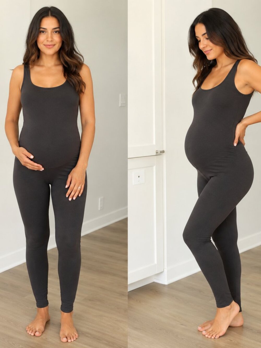 NWT SKIMS MATERNITY CATSUIT JUMPSUIT bump soot M comfy lounge support pregnancy